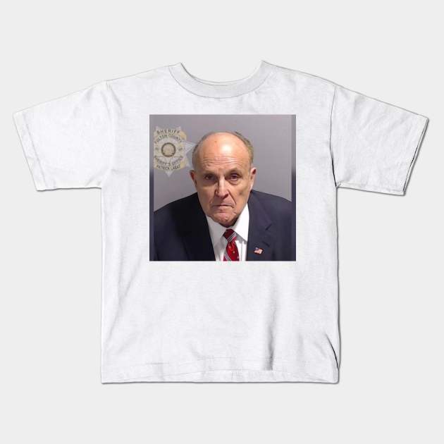 Rudy Giuliani Mug Shot Kids T-Shirt by Gemini Chronicles